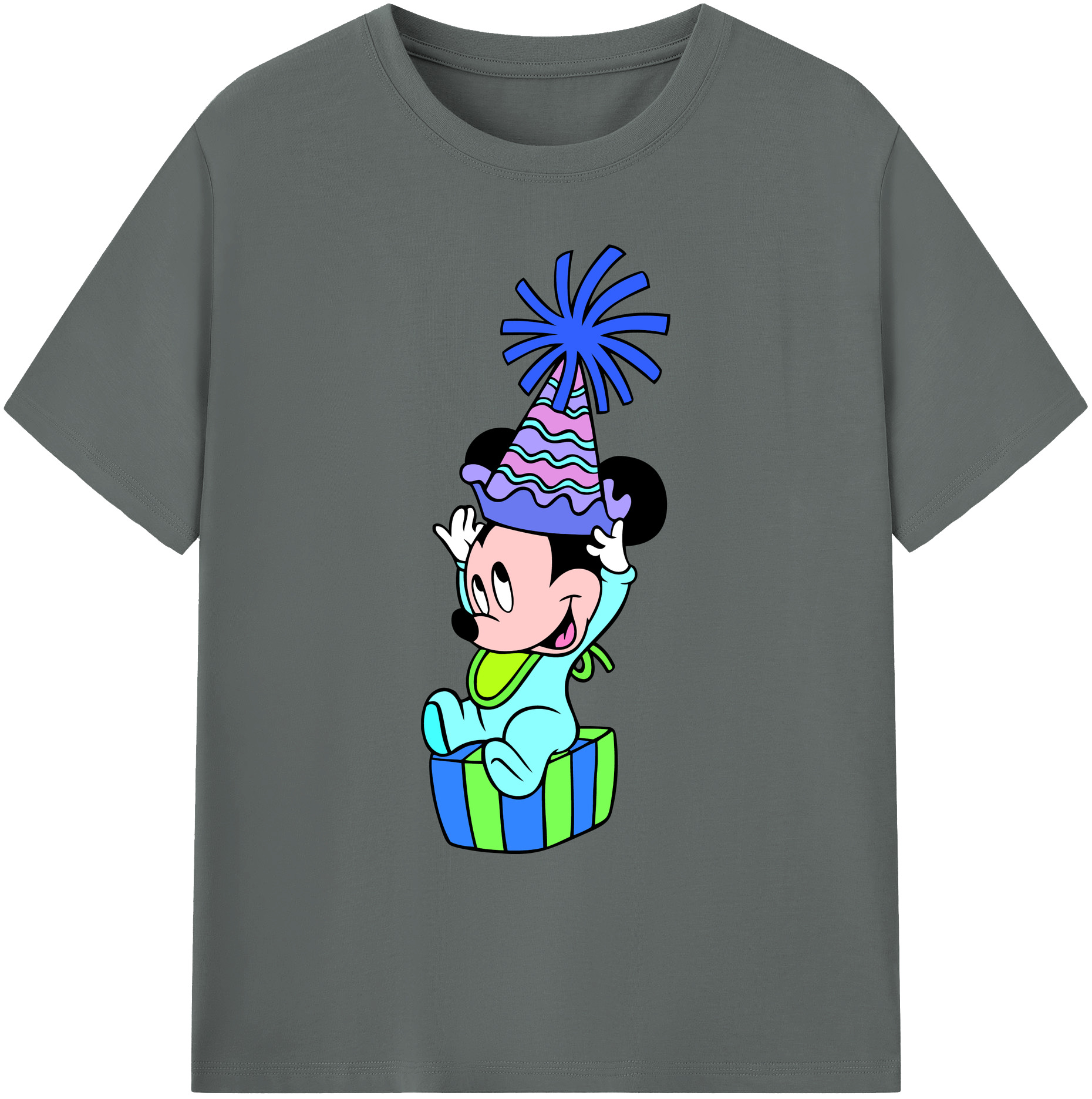 ミッキーマウス Mickey Mouse 綿100％ メンズ半袖Tシャツ｜肌触りやわらか＆通気性